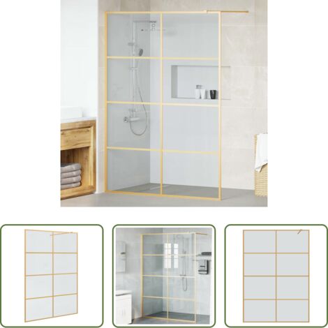Parete doccia in vetro -  Parete Doccia Walk-in Oro 140 x 195 cm vetro temperato