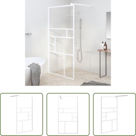 Parete doccia in vetro -  Parete per Doccia Walk in 100x195 cm in Vetro ESG Bianco