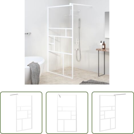 Parete doccia in vetro -  Parete per Doccia Walk in 115x195 cm in Vetro ESG Bianco
