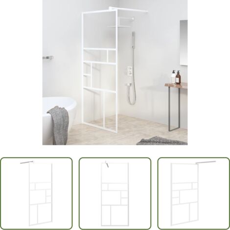 Parete doccia in vetro -  Parete per Doccia Walk in 90x195 cm in Vetro ESG Bianco