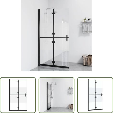 Parete doccia pieghevole -  Parete per Doccia Walk-in Pieghevole in Vetro ESG 100x190 cm