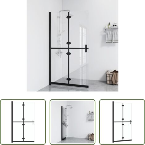 Parete doccia pieghevole -  Parete per Doccia Walk-in Pieghevole in Vetro ESG 110x190 cm