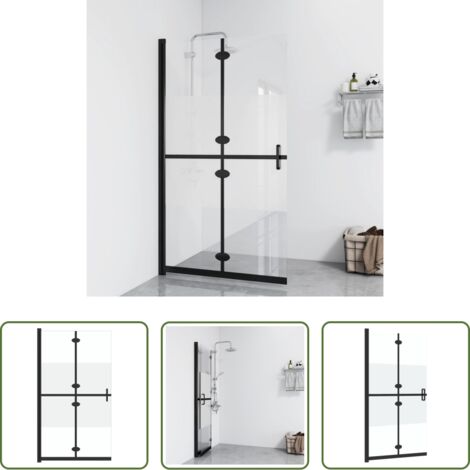 Parete doccia pieghevole -  Parete per Doccia Walk-in Pieghevole in Vetro ESG 80x190 cm