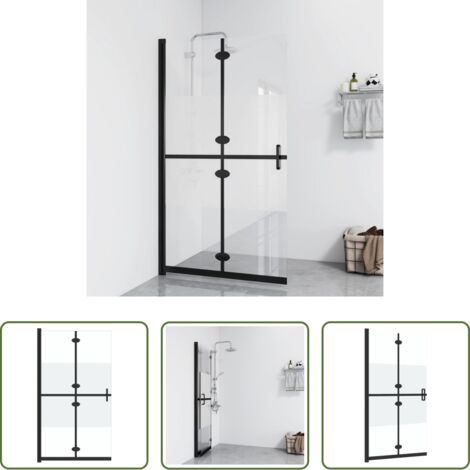 Parete doccia pieghevole -  Parete per Doccia Walk-in Pieghevole in Vetro ESG 90x190 cm