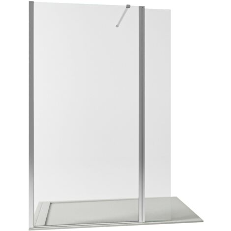 Parete Doccia Walk-In 130 cm con Aletta Orientabile in Cristallo trasparente 8mm H195 Bonussi Sveva