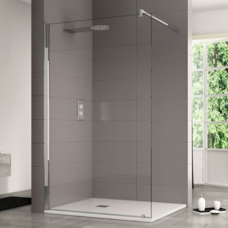 Parete Doccia WALK IN 80 cm cristallo TRASPARENTE 8mm H 200 cm anticalcare reversibile