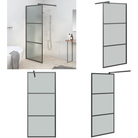 Parete Doccia Walk in 80x195 cm in Vetro Scuro ESG Nero - Vetro ESG - Doccia in vetro
