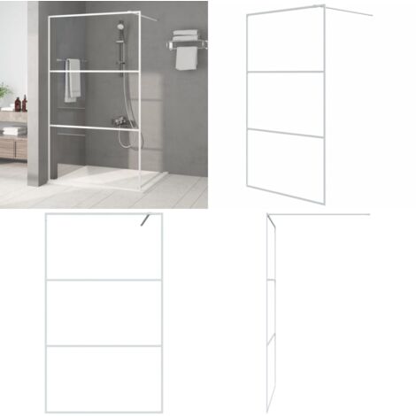 Parete Doccia Walk in Bianca 115x195 cm Vetro Trasparente ESG - Parete doccia in vetro - Parete doccia in alluminio