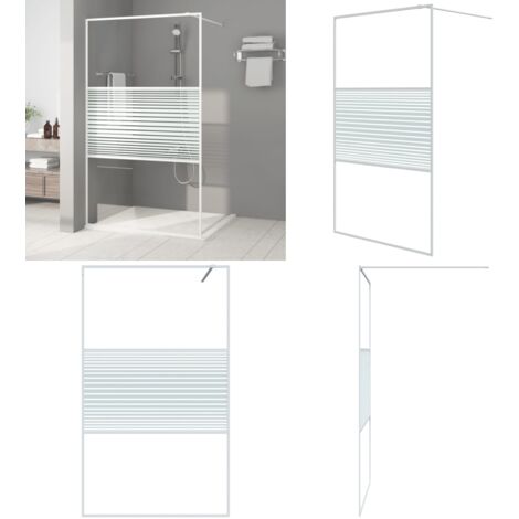 Parete Doccia Walk in Bianca 115x195 cm Vetro Trasparente ESG - Parete doccia in vetro - Parete doccia in alluminio