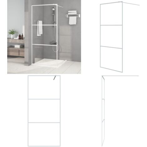 Parete Doccia Walk in Bianca 90x195 cm Vetro Trasparente ESG - Parete doccia in vetro - Parete doccia in alluminio