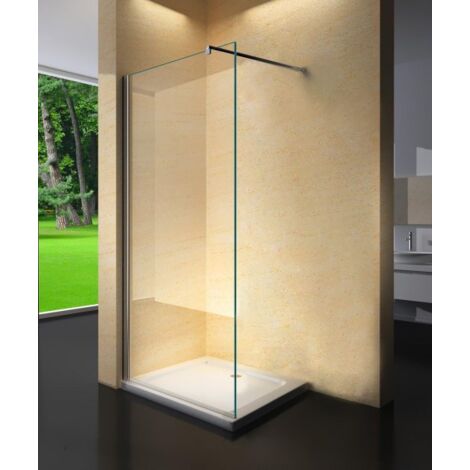Parete doccia walk in cristallo 8mm trasparente 100cm H 195cm BERNA