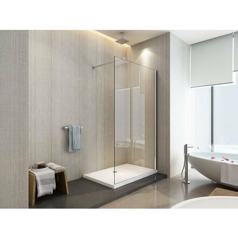 Parete doccia Walk-in cristallo 8mm trasparente anticalcare h.200cm Sicena Vision 100 cm