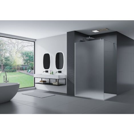 Parete doccia Walk In EX101 vetro temprato satin - 10mm  - larghezza selezionabile