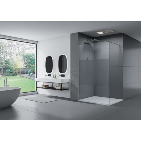 Parete doccia Walk In EX101 Vetro temprato striscia satin - 10mm  - larghezza selezionabile	1400mm