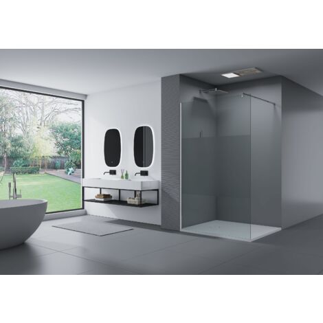 Parete doccia Walk In EX101 Vetro temprato striscia satin - 8mm - larghezza selezionabile