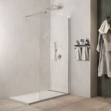 Parete doccia walk in gardenia cristallo trasparente 8 millimetri chrome misure 67-69xh200 cm - confezione 1