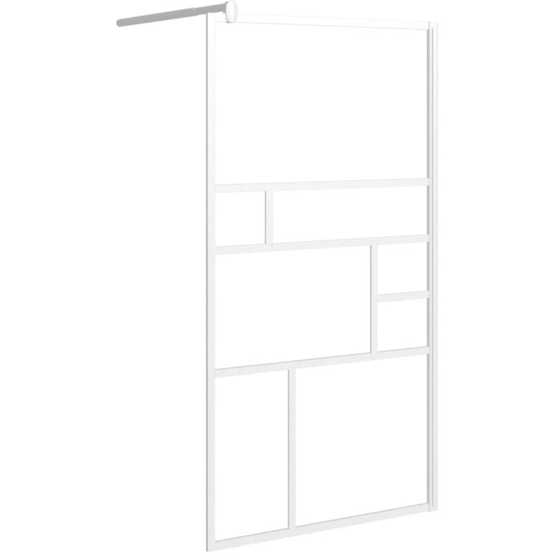 Parete per Doccia Walk in 100x195 cm in Vetro esg Bianco Vidaxl Bianco