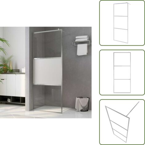 Parete in vetro - vidaXL Parete per Doccia Walk-in Vetro Semi Smerigliato ESG 90x195 cm - Doccia in alluminio