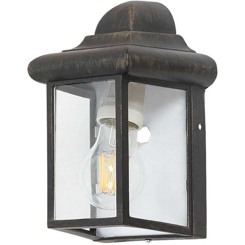 Image of Parete lampada esterna della luce vetro alluminio Norvich antikgold l: 12 cm b: 14.5 cm h: 22cm IP43