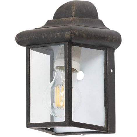 parete lampada esterna della luce vetro alluminio Norvich antikgold L: 12 cm B: 14.5 cm H: 22cm IP43