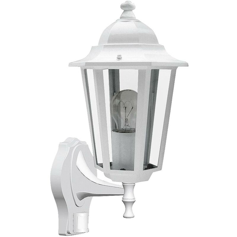 Image of Parete lampada esterna Velence luce vetro metallo bianco Ø21cm l: 23cm h: 36cm con sensore IP43