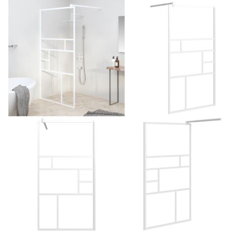 Parete per Doccia Walk in 115x195 cm in Vetro ESG Bianco - Parete doccia in vetro - Parete doccia in vetro e alluminio