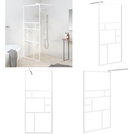 Parete per Doccia Walk in 90x195 cm in Vetro ESG Bianco - Parete doccia in vetro - Parete doccia in vetro e alluminio
