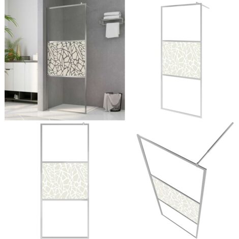 Parete per Doccia Walk-in in Vetro ESG Design Pietra 80x195 cm - Doccia in vetro - Parete in vetro