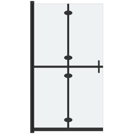 Parete per Doccia Walk-in Pieghevole in Vetro ESG 80x190 cm