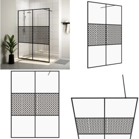 Parete per Doccia Walk-in Vetro Trasparente ESG 140x195cm Nera - Doccia walk-in - Vetro trasparente