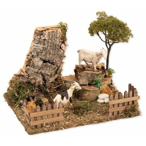 PARETE ROCCIOSA CON CAPRE PER PRESEPE