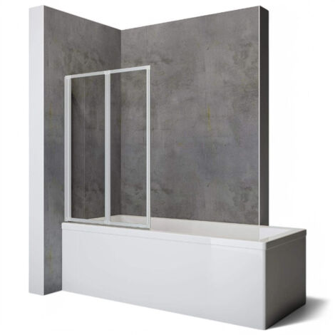 Parete sopravasca 1 lato in con struttura in alluminio e acrilico bianco 2 ante 91 cm