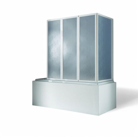 Parete sopravasca 2 lati in con struttura in alluminio e acrilico bianco 1 anta 68 cm + 3 ante 133 cm