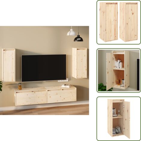 Parete - vidaXL Pensili 2 pz 30x30x80 cm in Legno Massello di Pino - Oggetti da collezione