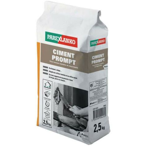 Parexlanko – Ciment prompt 2.5kg – Prise rapide pour scellements et réparations – Imperméable sous l'eau – Supports béton, brique, pierre – 2839