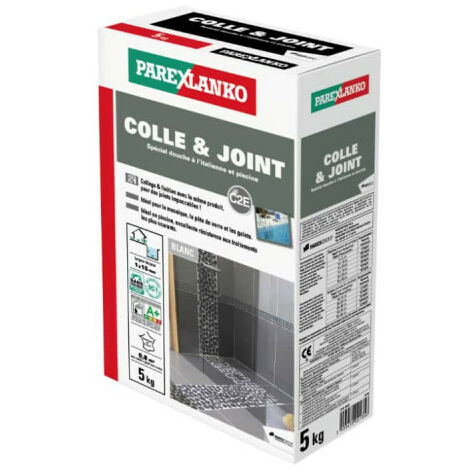 Parexlanko – Colle-joint spécial douche italienne et piscine – Blanc – 5 kg – Pour joints de 1 à 8 mm – Adapté aux milieux humides – 3208