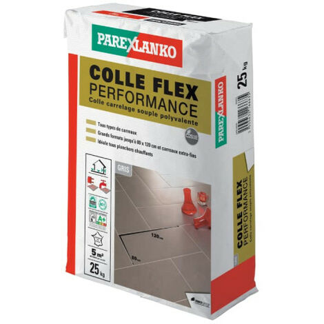 Parexlanko – Colle pour carrelage déformable 25 kg – Adaptée grands formats jusqu'à 80x120 cm – Pour planchers chauffants – 3310