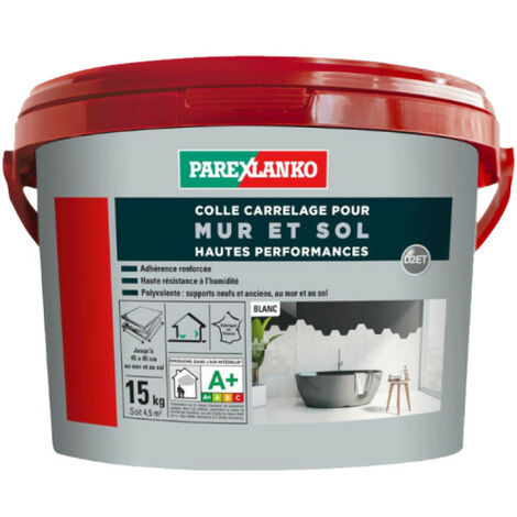 Parexlanko – Colle pour carrelage mur et sol haute performance – Résistance à l'humidité – 15 kg – 3370