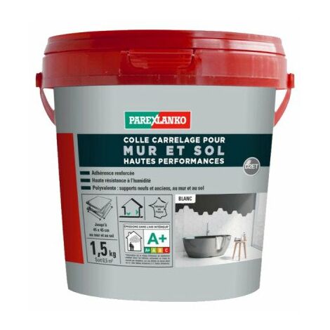 Parexlanko – Colle pour carrelage mur et sol haute performance – Résistante à l'humidité – Application facile – 1,5 kg – 3368