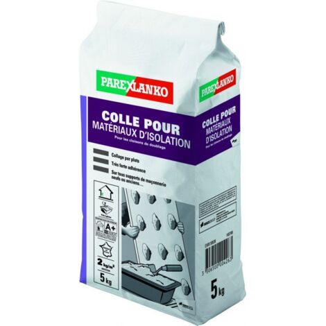 Parexlanko – Colle pour matériaux d'isolation – 5kg – Très forte adhérence pour plaques de plâtre et polystyrène – 2810