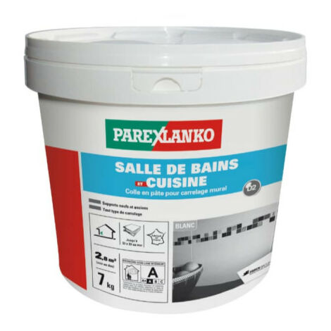 Parexlanko – Colle spéciale salle de bains et cuisine pour carrelage jusqu'à 33x33 cm – Mortier-colle amélioré – 7 kg – 2552