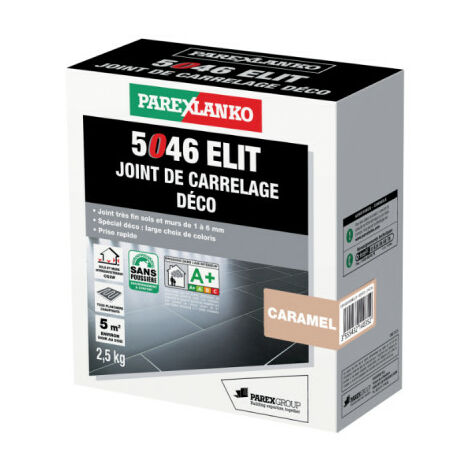 Parexlanko – Joint carrelage 5046 Elit caramel 2,5 kg – Imperméable pour sols et murs intérieurs/extérieurs – Finesse 1 à 6 mm