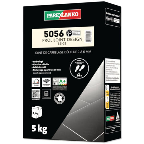 Parexlanko – Joint de carrelage ciment souple beige 5kg – Pour murs et sols intérieurs/extérieurs – Adapté aux planchers chauffants