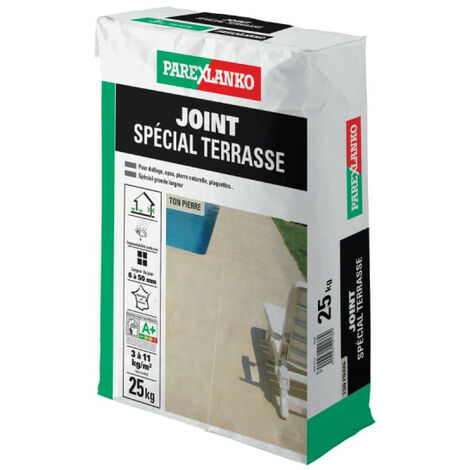 Parexlanko – Joint spécial terrasse ton pierre 25 kg – Joints de 6 à 50 mm – Imperméabilité renforcée – 3129