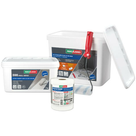 Parexlanko – Kit étanchéité salle de bain 7 kg – Système d'étanchéité liquide monocomposant – Compatible murs et sols – KITDOUCHE07