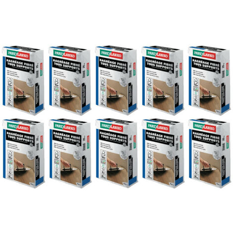 Parexlanko – Lot de 10 ragréages fibrés tous supports – Spécial rénovation – Application jusqu'à 20 mm en une passe – Pour chantiers humides – 250kg