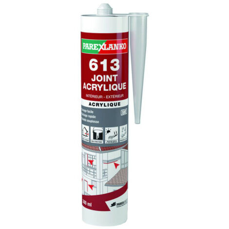 Parexlanko – Mastic acrylique blanc 300ml – Joint acrylique pour béton et alu – Excellente résistance au vieillissement – L613BLANC30012
