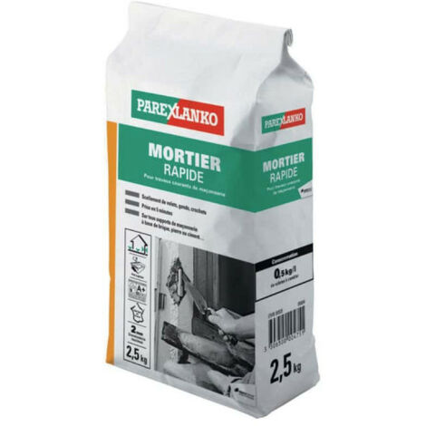 Parexlanko – Mortier à prise rapide 2,5 kg – Pour scellement volets et poteaux – Temps de prise 5 min – 2873