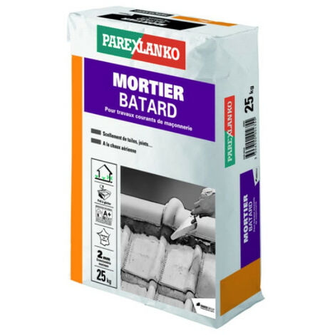 Parexlanko – Mortier bâtard pour scellement de tuiles – Sac de 25kg – Résistant aux variations de température – 2819