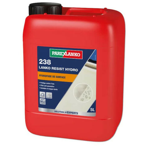 Parexlanko – Protection hydrofuge pour façades et terrasses – Bidon de 5 L – Résistant aux UV – Application sur enduits frais